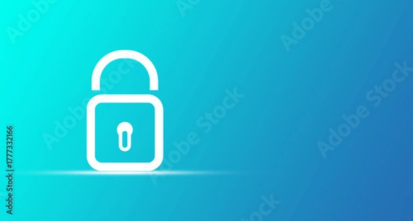 Obraz lock icon isolated on blue background