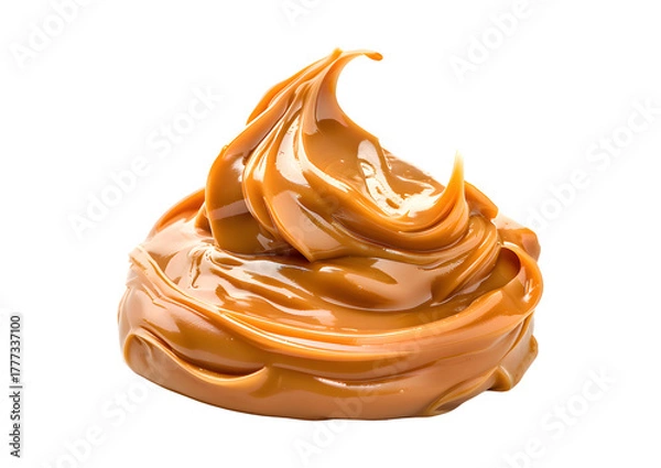 Obraz Delicious caramel cream isolated on transparent background
