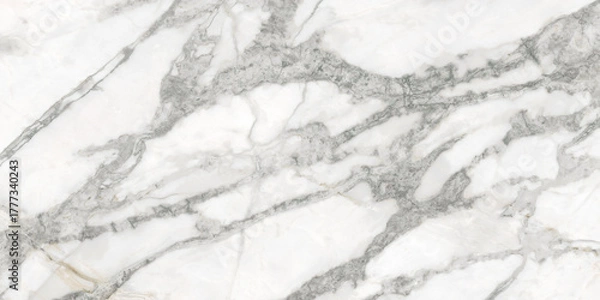 Fototapeta White marble texture. Natural background. Ceramic tile surface.