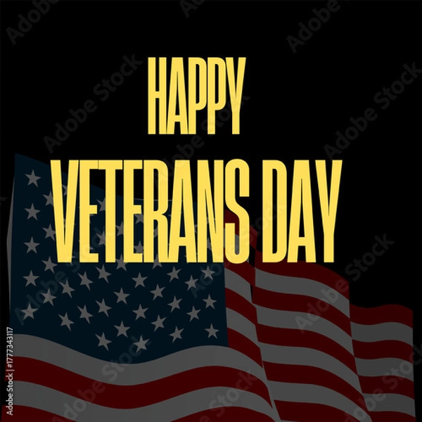 Fototapeta Vector Text Illustration For Happy Veterans Day.