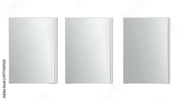 Fototapeta Three plain white vertical rectangles in a row