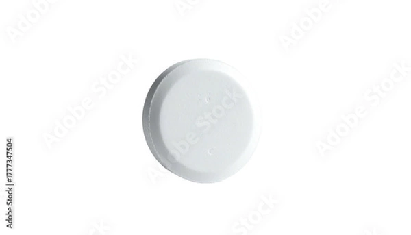 Fototapeta Plain white round object on black background, top view