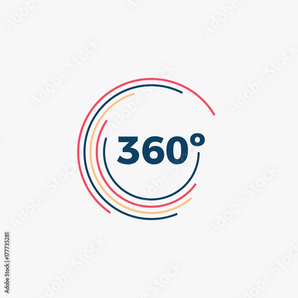 Obraz Ikona kąta 360 stopni