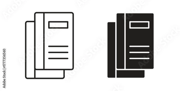 Obraz Book copy icon with glyph and line. black vector icons for Web UI