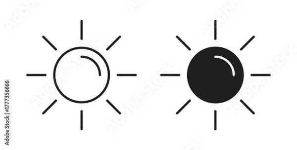 Obraz Brightness icon with glyph and line. black vector icons for Web UI