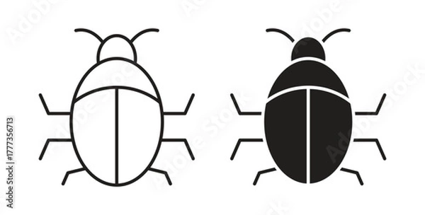 Obraz Bugs icon with glyph and line. black vector icons for Web UI