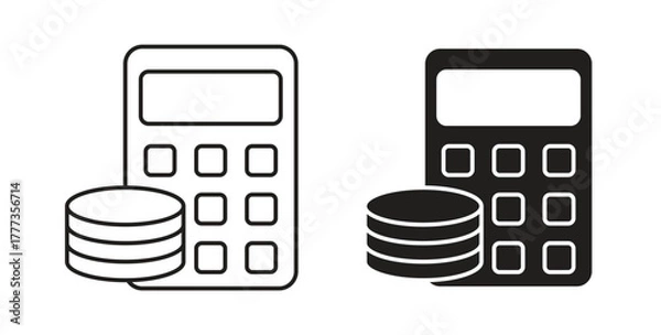 Obraz Budget icon with glyph and line. black vector icons for Web UI