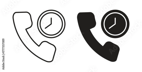 Obraz Call duration icon with glyph and line. black vector icons for Web UI