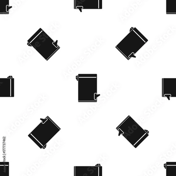 Fototapeta Trash can pattern seamless black