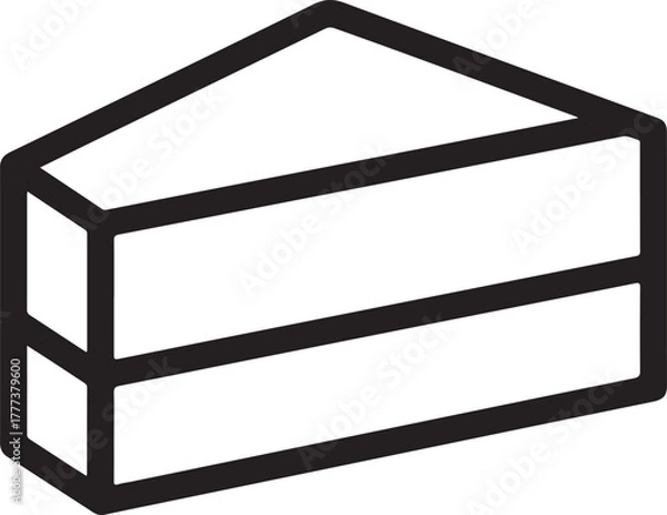 Fototapeta Slice of Cake Icon With Two Layers dessert food