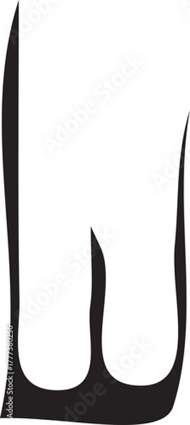 Fototapeta Abstract Black Shape With Curved Lines On White vector