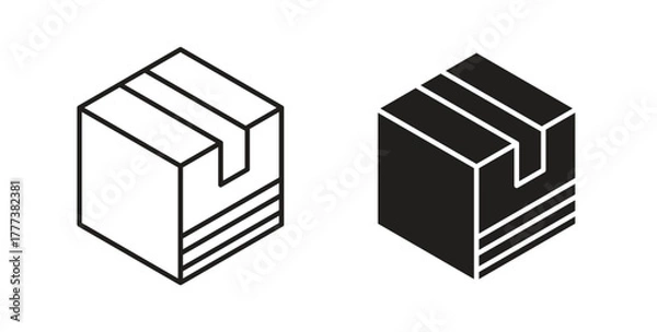 Fototapeta Boxes icon concept set. Simple icon collection