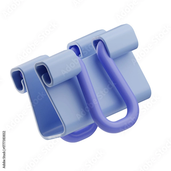 Obraz 3D rendered model of a paper clip.