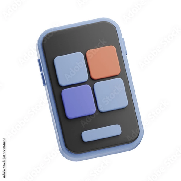 Obraz 3D rendered smartphone model with detailed design and realistic textures.