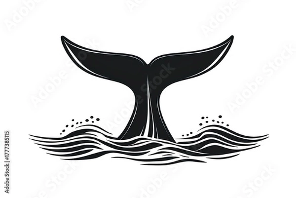 Fototapeta Whale tail icon and symbol illustration. Whale tail logo.