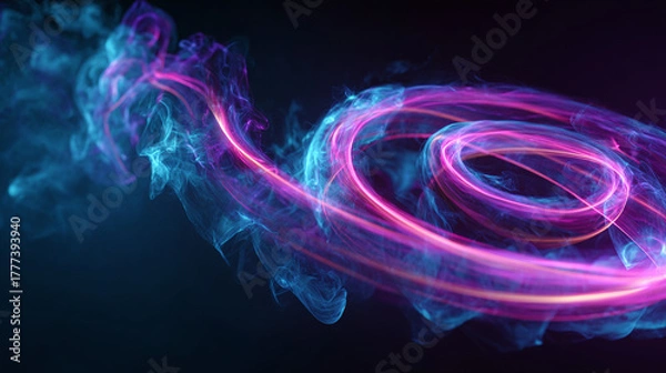 Fototapeta Abstract and artistic illustration of flowing light and energy