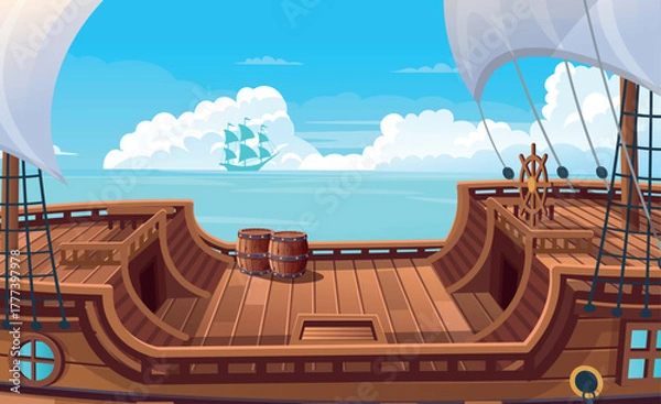 Obraz Empty deck on a ship