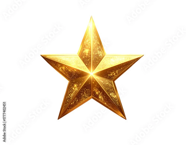 Fototapeta  Fantasy Floating Gold Star with Glitter Dust PNG