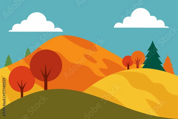 Obraz Autumn Hillside View