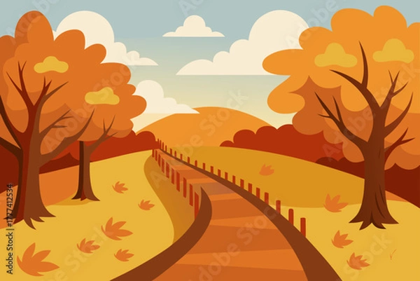 Fototapeta Autumn Garden Path