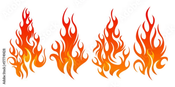 Fototapeta Fire icon set. Design element