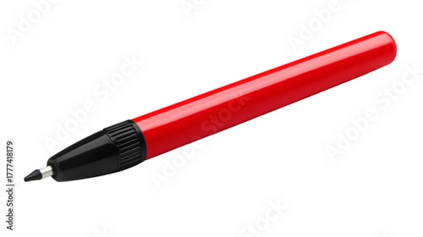 Obraz Close up of a red marker with a black tip in a studio setting
