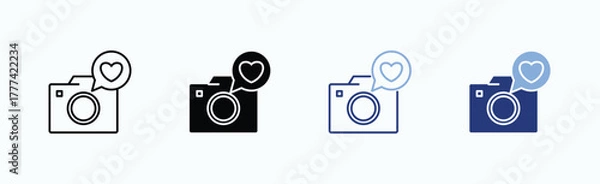 Obraz Camera Icon Sheet Multiple Style Collection Isolated Vector