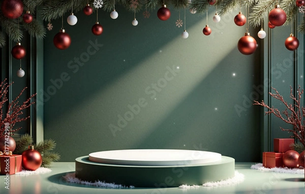 Fototapeta christmas background with baubles