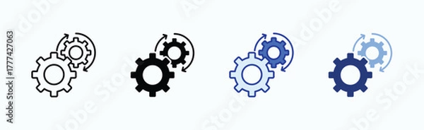 Obraz Automation icon sheet multiple style collection isolated vector