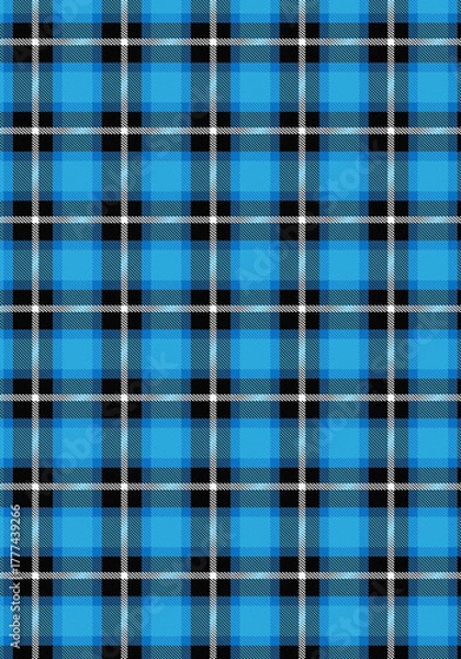 Obraz Blue plaid fabric pattern template, Flannel fabric design, Tablecloth design