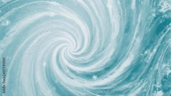 Fototapeta Abstract swirling vortex of turquoise and white liquid.