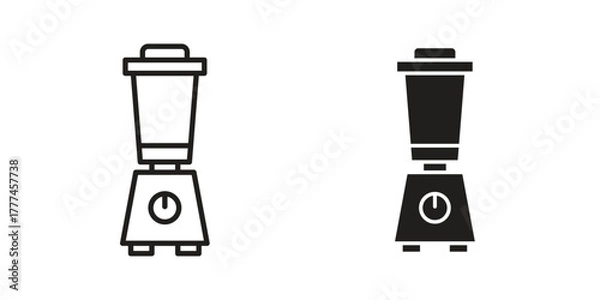 Obraz Blender icon flat and thin stroke vector pack. Editable icons set