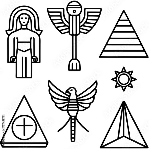 Fototapeta Ancient Egypt Symbols Vector Collection
