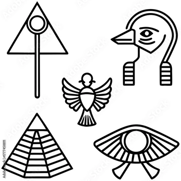 Fototapeta Ancient Egypt Symbols Vector Collection