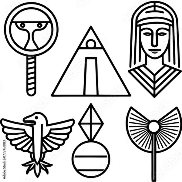 Fototapeta Ancient Egypt Symbols Vector Collection