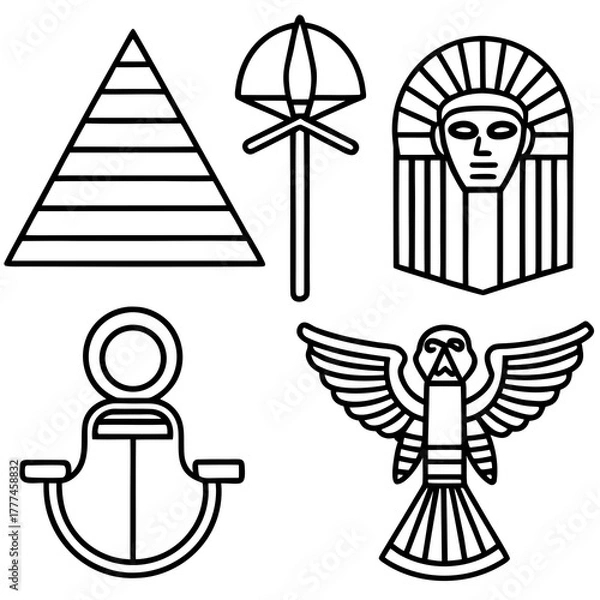 Fototapeta Ancient Egypt Symbols Vector Collection