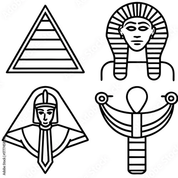 Fototapeta Ancient Egypt Symbols Vector Collection