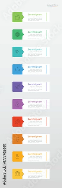 Fototapeta Infographic 10 options design elements for your business data. Vector Illustration.