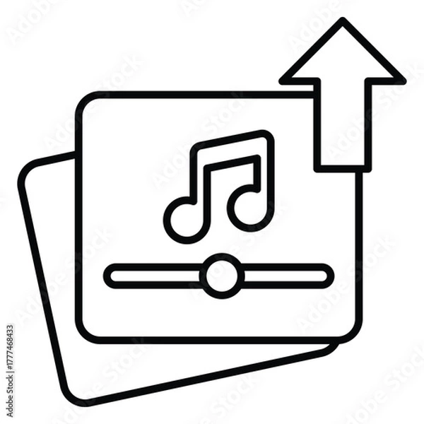 Fototapeta Audio Upload Icon for Online Sharing and Streaming Media