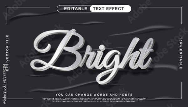 Fototapeta Bright Text Effect Design Editable Vector Graphics for Creative Typography Projects