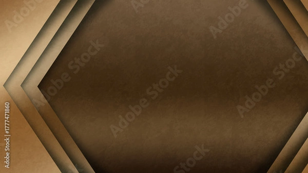Fototapeta Elegant Brown Hexagonal Frame Design with Luxurious Textured Material and Neutral Earth Tone Colors for a Modern Abstract Background