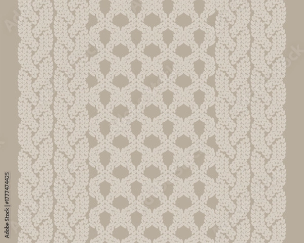 Obraz ケーブルニット　編み　アランセーター	