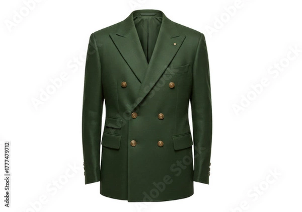 Obraz Isolated Elegant green double-breasted blazer on display ready for purchase from a shop, studio