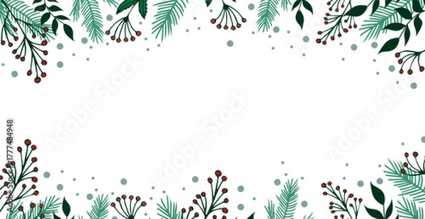 Obraz White Christmas background, festive web template - Vector illustration