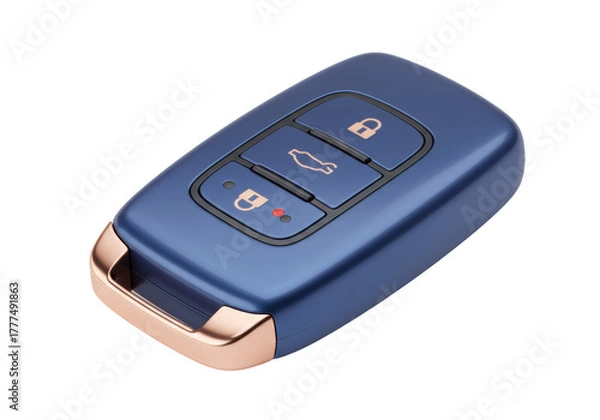 Obraz Isolated Modern Car Key Fob Remote with Buttons for Vehicle, Access and Automotive Security
