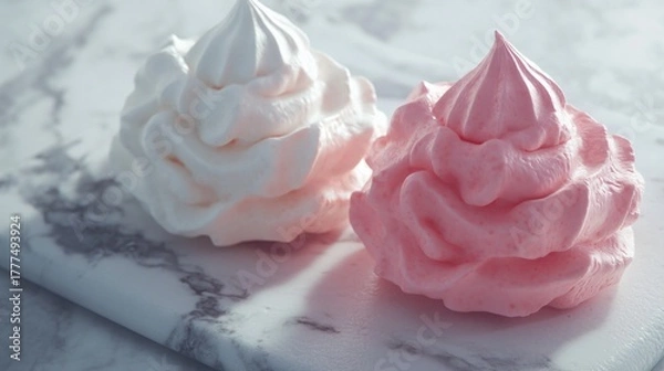 Obraz Delicate Pink and White Meringue Presentation