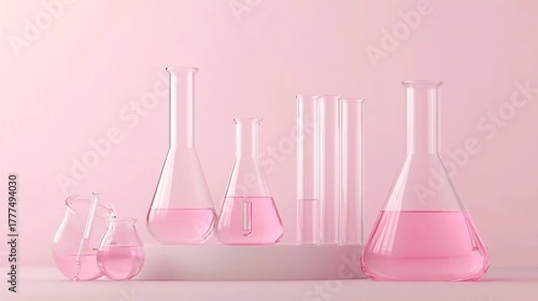 Obraz Elegant Pink Podium with Empty Space