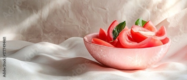 Obraz Vibrant Red Bell Pepper Slices Presentation