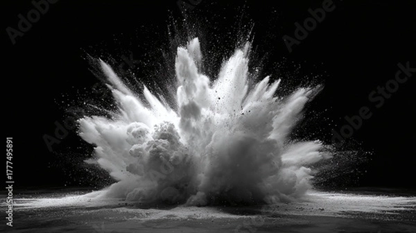 Obraz A dramatic black and white image capturing the power and intensity of an explosion