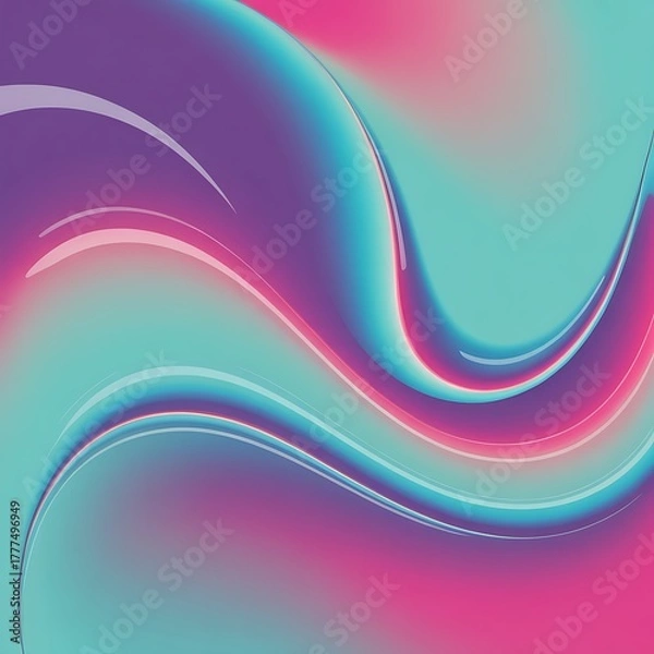 Obraz Abstract swirling gradient with pink purple and teal hues
